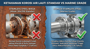 KETAHANAN KOROSI AIR LAUT: STANDAR VS MARINE GRADE