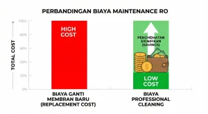 Cost comparison chart of new membrane replacement vs RO membrane cleaning service