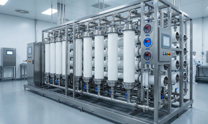 Industrial ultrafiltration system for factory water purification