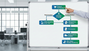 Flowchart of the chemical ordering process at PT Mizui Osmosa.