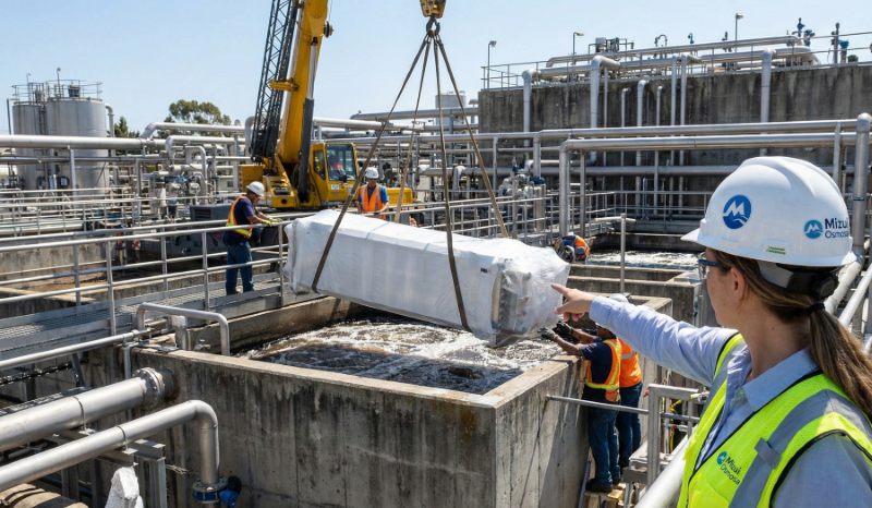 Industrial WWTP capacity upgrade services using MBR technology in limited space.