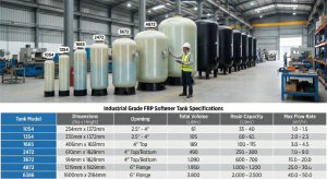 Industrial Grade FRP Softener Tank Specifications