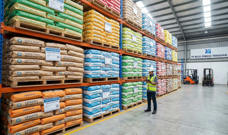 Warehouse stock for sale Lewatit Amberlite Purolite cation softener resin ready stock Jakarta