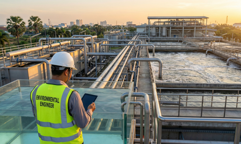 Surabaya wastewater treatment services by professional engineers in the Rungkut industrial estate.