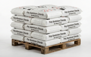 Semarang water treatment chemical supplier warehouse with a complete stock of PAC and industrial resin.