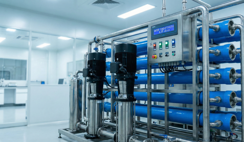 Batam RO machine supplier for industrial stainless steel systems for electronics factories.