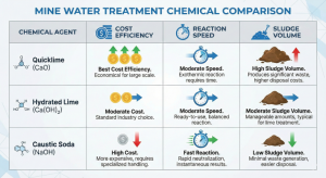 Comparison of chemicals to raise mine water pH: Lime vs. Caustic Soda